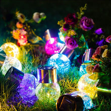 Load image into Gallery viewer, Multicolor Crackle Glass Hanging Solar Lights