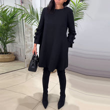 Load image into Gallery viewer, Knee-Length Dress With Long Sleeves