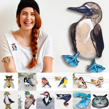 Load image into Gallery viewer, Bird Wooden Brooch