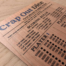 Load image into Gallery viewer, Crap Out Dice Scoreboard