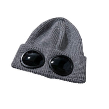 Load image into Gallery viewer, Unisex Solid Color Goggle Lens Design Beanie Hat