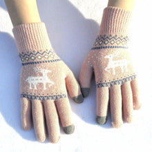 Load image into Gallery viewer, Snowflake Printed Knitted Touchscreen Gloves