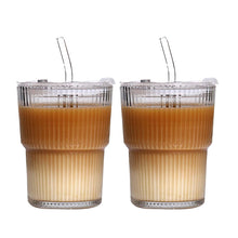 Load image into Gallery viewer, Glass Cup with Straw &amp; Lid