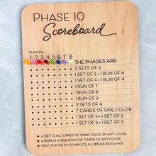 Load image into Gallery viewer, Wooden Phase 10 Score Board