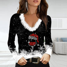Load image into Gallery viewer, Long Sleeve Blouse With V-neck