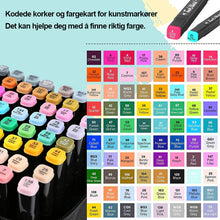 Load image into Gallery viewer, 80 farger Premium doble spissmarkører sett med bæreveske