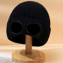 Load image into Gallery viewer, Unisex Solid Color Goggle Lens Design Beanie Hat
