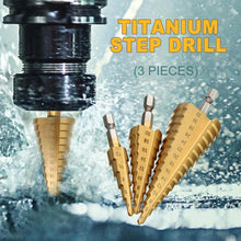 Load image into Gallery viewer, Titanium Step Drill (3 pieces)