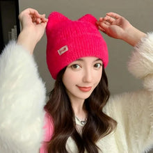 Load image into Gallery viewer, Cute Cat Ear Beanie Hat