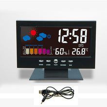 Load image into Gallery viewer, Digital LED Temperature Humidity Monitor Alarm Clock
