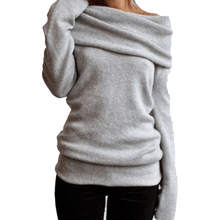Load image into Gallery viewer, Off Shoulder Oversize Sweater