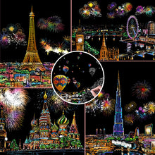 Load image into Gallery viewer, Scratch Art Book For Adults -Colorful City Series