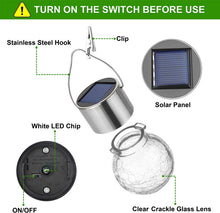 Load image into Gallery viewer, Multicolor Crackle Glass Hanging Solar Lights