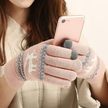Load image into Gallery viewer, Snowflake Printed Knitted Touchscreen Gloves