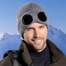 Load image into Gallery viewer, Unisex Solid Color Goggle Lens Design Beanie Hat