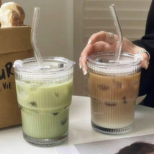 Load image into Gallery viewer, Glass Cup with Straw &amp; Lid