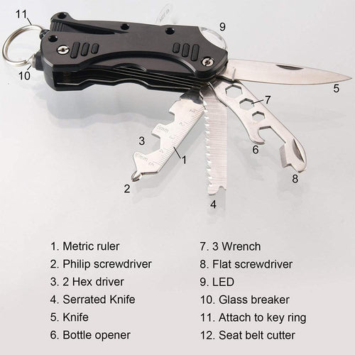 Hirundo 12-in-1 Multifunctional Self-Help Tool