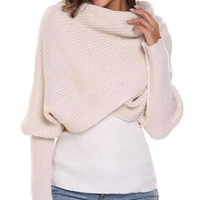 Load image into Gallery viewer, Crochet Knitted Scarf Shawl with Sleeves