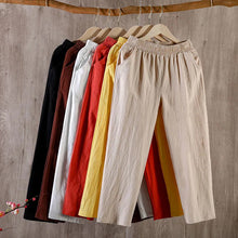 Load image into Gallery viewer, Cotton Linen Ankle Length Harem Pants