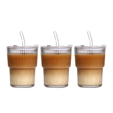 Load image into Gallery viewer, Glass Cup with Straw &amp; Lid