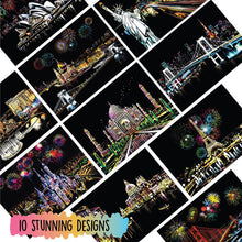 Load image into Gallery viewer, Scratch Art Book For Adults -Colorful City Series