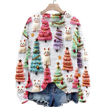 Load image into Gallery viewer, Christmas Tree Cute Cat 3D Print Sweater