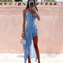 Load image into Gallery viewer, Sexy halter solid color dress gown