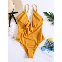 Load image into Gallery viewer, Falbala Solid One-Piece Swimsuit