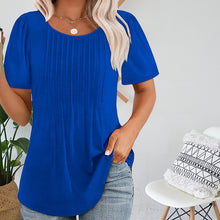 Load image into Gallery viewer, Elegant Pleated Round-Neck T-Shirt for Women