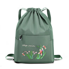 Load image into Gallery viewer, Embroidered Backpack with Drawstring