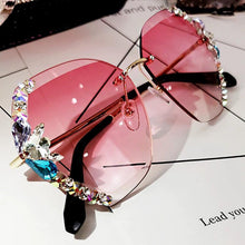 Load image into Gallery viewer, Vintage Fashion Rimless Crystal Sunglasses