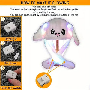 LED Glowing Plushy Rabbit Hat