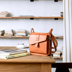 Leather shoulder bag with unique design