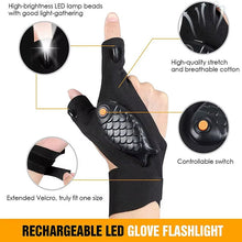 Load image into Gallery viewer, Adjustable LED Flashlight Gloves (1 pair)