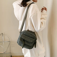 Load image into Gallery viewer, Women's Corduroy Shoulder Bag with Zipper