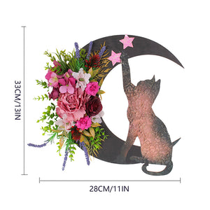 Cat Crescent Moon Wreath