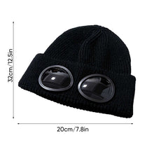 Load image into Gallery viewer, Unisex Solid Color Goggle Lens Design Beanie Hat