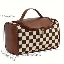 Load image into Gallery viewer, Vintage Checkerboard Pattern Makeup Bag