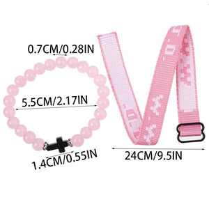 WWJD Cross Beaded Bracelet Set