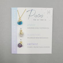 Load image into Gallery viewer, Natural Stone Crystal Zodiac Necklace