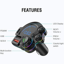 Load image into Gallery viewer, Bluetooth Car Charger with FM Transmitter