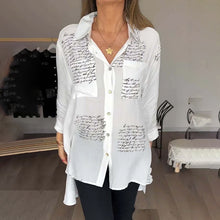 Load image into Gallery viewer, Letter Print Fashion Lapel Shirt