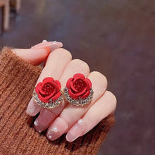 Load image into Gallery viewer, Diamond Rose Earrings
