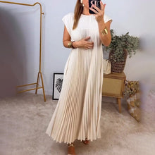 Load image into Gallery viewer, Women Pleated Simple Solid Color Dress