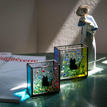 Load image into Gallery viewer, Cats Stained Glass Vase