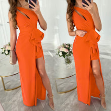 Load image into Gallery viewer, Fashion Solid Color One Shoulder Dress