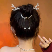 Load image into Gallery viewer, Rhinestone Tassel Ponytail Hair Claw