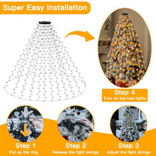 Load image into Gallery viewer, Christmas Tree Waterfall Lights with Ring