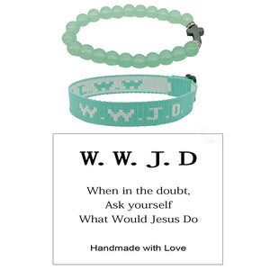 WWJD Cross Beaded Bracelet Set