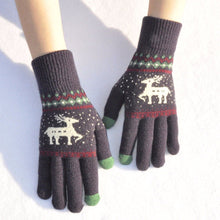 Load image into Gallery viewer, Snowflake Printed Knitted Touchscreen Gloves